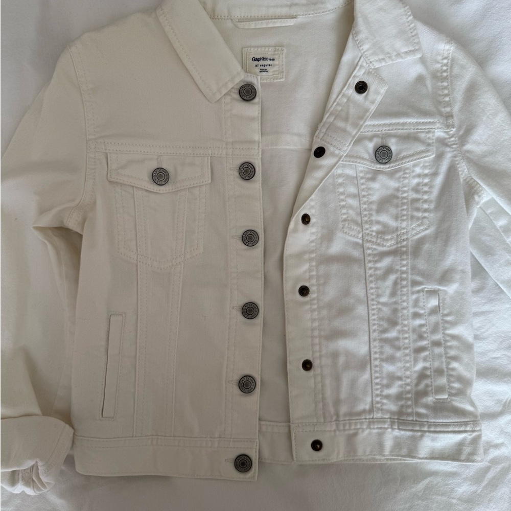 Kids White Denim Jacket